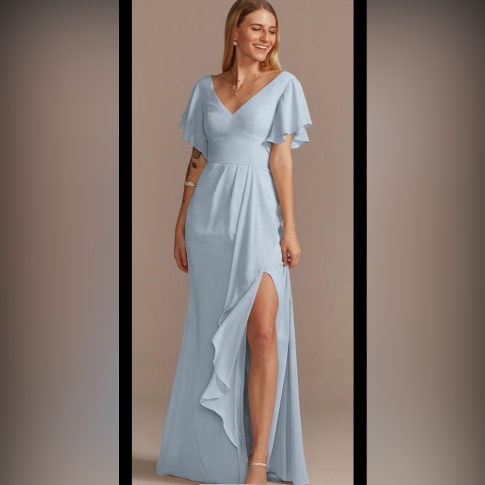David’s Bridal Flutter Sleeve Bridesmaid Dress